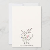 エレガント花結婚の 招待状 (裏面)