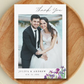 エレガント花結婚サンキューカード サンキューカード