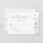 エレガント花結婚フローラ 出欠カード (正面)