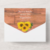 エレガント花結婚病 オールインワン招待状 (裏面)