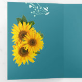 エレガント花結婚病 三つ折り招待状 (内部最初)