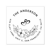 エレガント花結婚科差出人住所 セルフインキングスタンプ (デザイン)