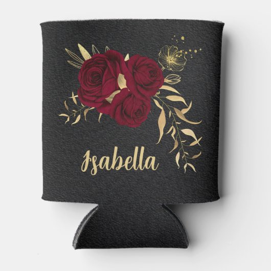 エレガント花金ゴールド黒 缶クーラー (正面)