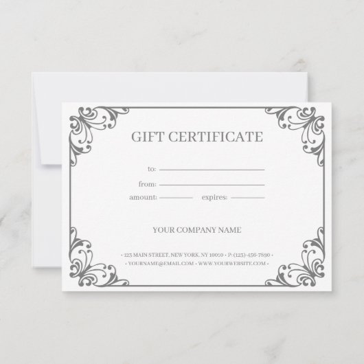 エレガント花額券カスタマイズ証書 (裏面)