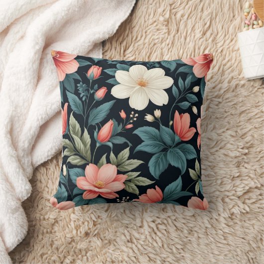 エレガント花 クッション (ブランケット)