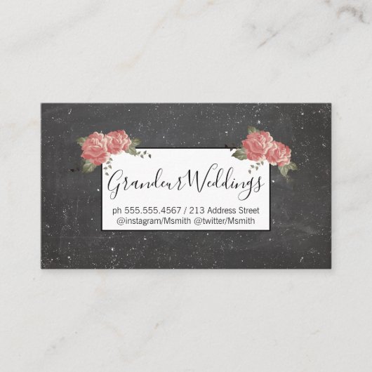 エレガント花 名刺 (正面)