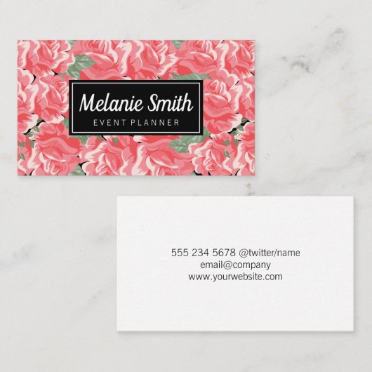 エレガント花 名刺 (正面/裏面)