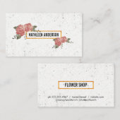 エレガント花 名刺 (正面/裏面)