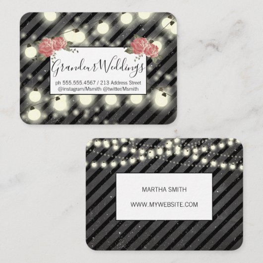 エレガント花 名刺 (正面/裏面)