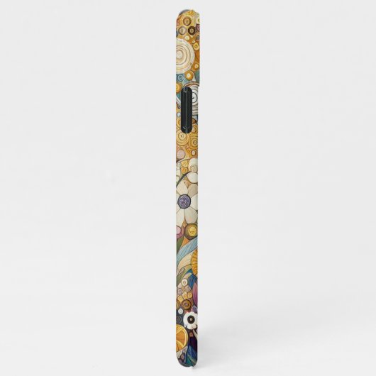 エレガント芸術的アンティークアールヌーボースタイルフローラ iPhoneケース (右側)