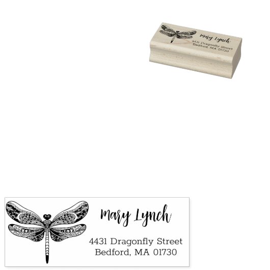 エレガント芸術的トンフライ差出人住所 ラバースタンプ (押印)