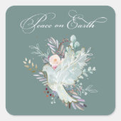 エレガント芸術的フローラ平和 スクエアシール (正面)