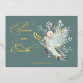 エレガント芸術的フローラ平和 箔シーズンカード (正面)