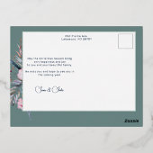 エレガント芸術的フローラ平和 箔シーズンポストカード (裏面)