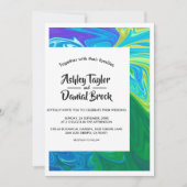 エレガント芸術的モダン結婚ファインアート 招待状 (正面)