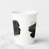 エレガント芸術的モダン黒と金ゴールド 紙コップ (右)