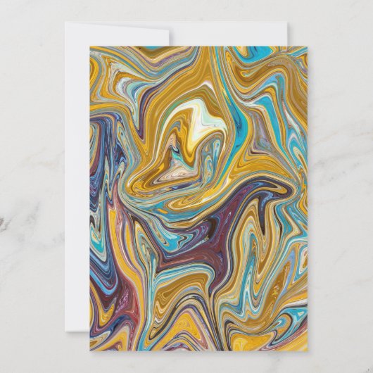 エレガント芸術的抽象芸術モダンブライダルシャワー 招待状 (裏面)