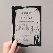 エレガント芸術的白モダン結婚の アクリル招待状 (インサイチュ (ポータブル))