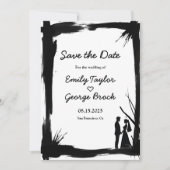 エレガント芸術的白モダン結婚の セーブザデート (正面)