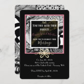 エレガント芸術的白黒金ゴールド及び埃バラ (正面/裏面)