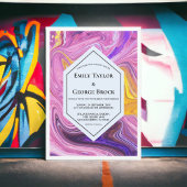 エレガント芸術的銀河系抽象芸術結婚ファインアート 招待状