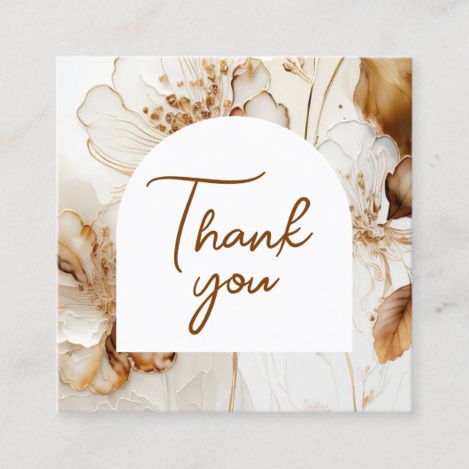 エレガント茶の花感謝していは、パッケージ挿入 スクエア名刺 (正面)