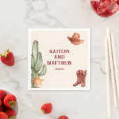 エレガント茶色の西結婚素朴 スタンダードカクテルナプキン (インサイチュ)