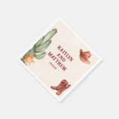 エレガント茶色の西結婚素朴 スタンダードカクテルナプキン (角)