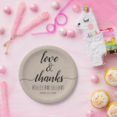 エレガント草書のラス結婚ト ペーパープレート (パーティー)