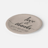 エレガント草書のラス結婚ト ペーパープレート (アングル)