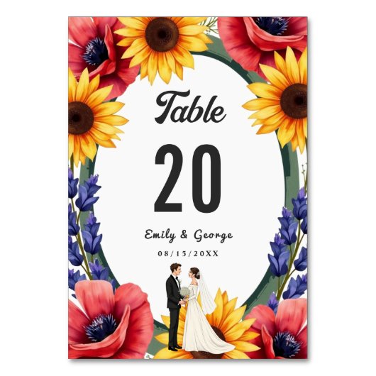 エレガント草木花嫁&新郎サマーフローラ結婚ズ テーブルナンバー (裏面)