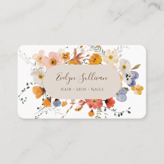 エレガント草花名刺 名刺 (正面)