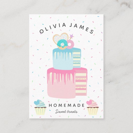 エレガント菓子のカップケーキとベーカリー 名刺 (正面)