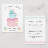 エレガント菓子のカップケーキとベーカリー 名刺 (正面/裏面)