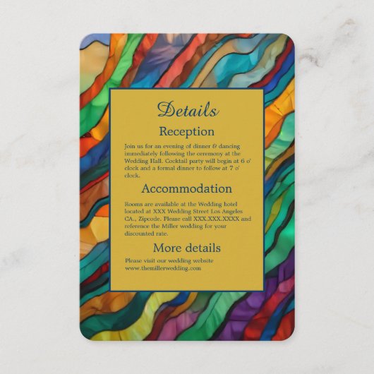 エレガント華アフリカの目的地の結婚式 エンクロージャーカード (正面)