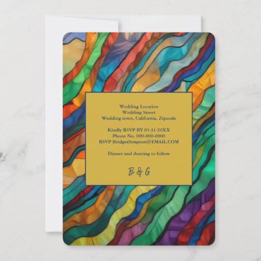 エレガント華アフリカの目的地の結婚式 招待状 (裏面)