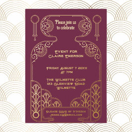 エレガント華美アールデコ 箔招待状