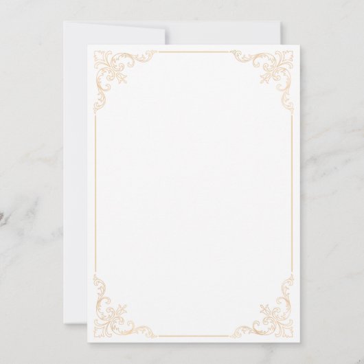 エレガント華美スタイリッシュ金ゴールドのスクリプ結婚ト 招待状 (裏面)