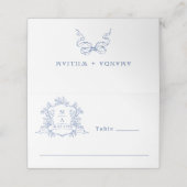 エレガント華美ビクトリアンダスティブルーフローラ結婚ズ プレイスカード (外部開封)