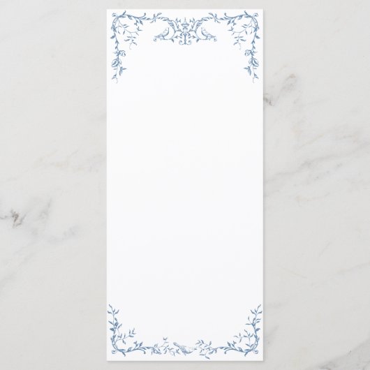 エレガント華美ビクトリアンダスティブルーフローラ結婚ズ メニュー (裏面)