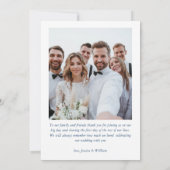 エレガント華美ビクトリアンDusty Blueの結婚写真 サンキューカード (裏面)