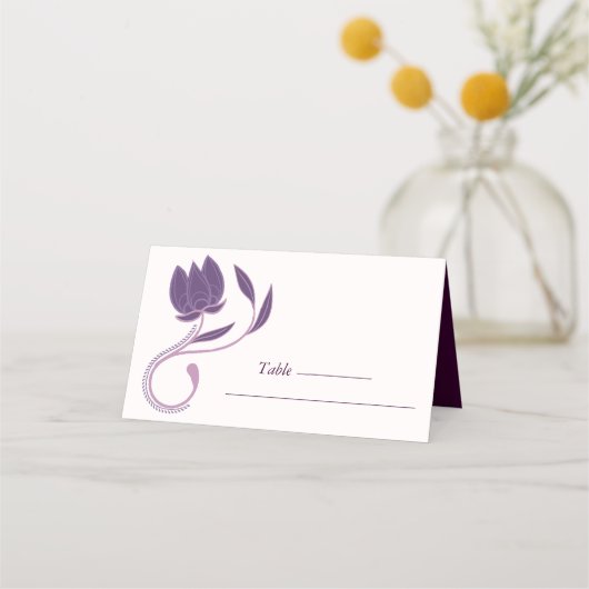 エレガント華美ペイズリーフローラ結婚ズ プレイスカード (正面)