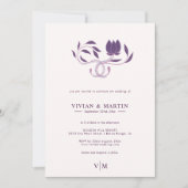 エレガント華美ペイズリーフローラ結婚ズ 招待状 (正面)