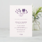 エレガント華美ペイズリーフローラ結婚ズ 招待状 (スタンド正面)