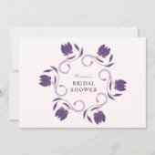 エレガント華美ペイズリー化フローラブライダルシャワー 招待状 (正面)