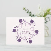 エレガント華美ペイズリー化フローラブライダルシャワー 招待状 (スタンド正面)