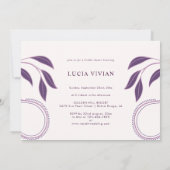 エレガント華美ペイズリー化フローラブライダルシャワー 招待状 (裏面)