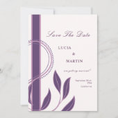 エレガント華美ペイズリー関連フローラ保存日付 招待状 (正面)