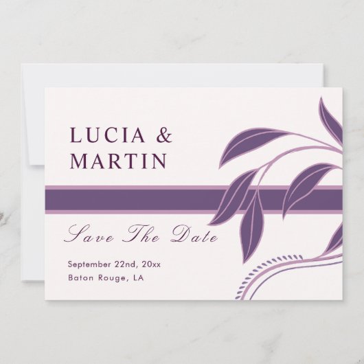 エレガント華美ペイズリー関連フローラ保存日付 招待状 (裏面)