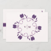 エレガント華美ペイズリー関連フローラ保存日付 招待状 (正面/裏面)